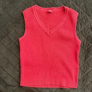 bright red cotton sweater vest from brandy melville - size small.